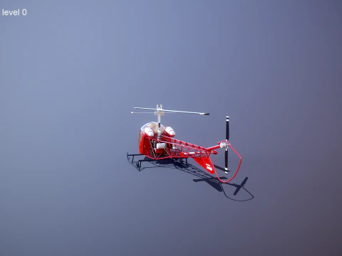 Bell 47 Light Helicopter - PBR with Interior 3D Model