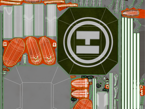 Aged SPAR Leg Oil Rig 3D Model