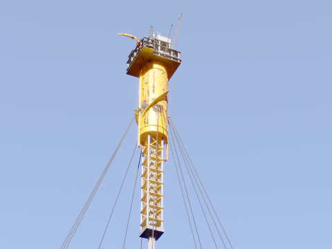 Aged SPAR Leg Oil Rig 3D Model
