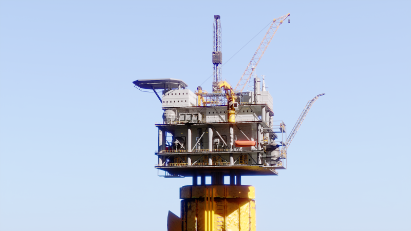 Aged SPAR Leg Oil Rig 3D Model .c4d .max .obj .3ds .fbx .stl .blend 