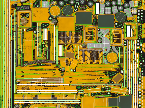 Aged SPAR Leg Oil Rig 3D Model