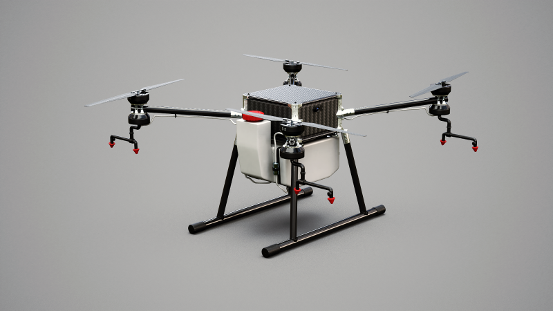 Drone agricolo Quadrotor Agricoltura UAV Modello 3D .c4d .max .obj .3ds .fbx .stl .blend
