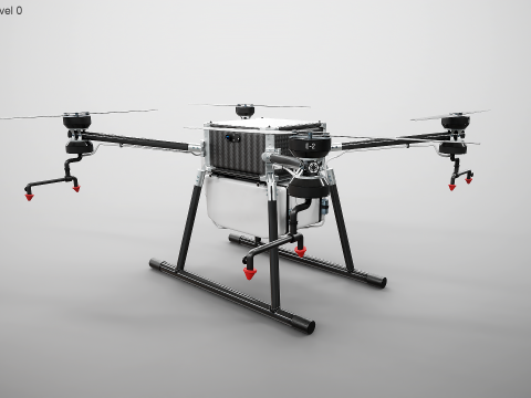 Drone agricolo Quadrotor Agricoltura UAV Modello 3D