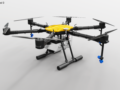 Drone agricolo - Spruzzatore UAV agricolo per spolverare le colture Modello 3D