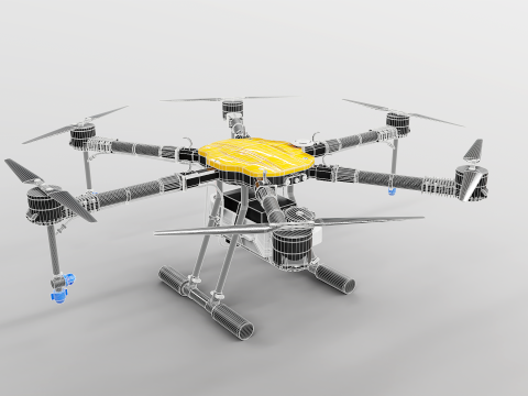 Drone agricolo - Spruzzatore UAV agricolo per spolverare le colture Modello 3D