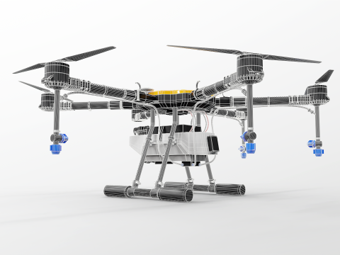 Drone agricolo - Spruzzatore UAV agricolo per spolverare le colture Modello 3D
