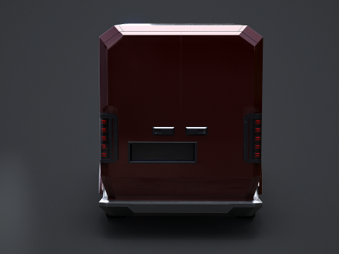 Furgone futuristico per le consegne Cyberpunk - Veicolo elettrico fantascientifico Modello 3D