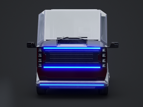 Furgone futuristico per le consegne Cyberpunk - Veicolo elettrico fantascientifico Modello 3D