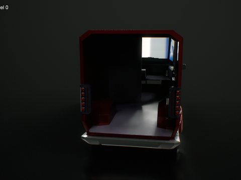 Furgone futuristico per le consegne Cyberpunk - Veicolo elettrico fantascientifico Modello 3D