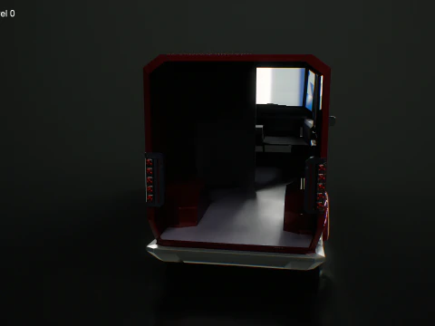 Fourgon de livraison Cyberpunk futuriste - V&eacute;hicule &eacute;lectrique de science-fiction Modèle 3D