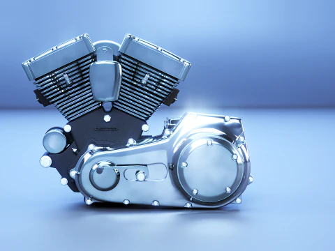 Motor de motocicleta V-Twin refrigerado a ar Twin-Cam Modelo 3D