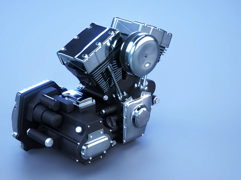 Motor de motocicleta V-Twin refrigerado a ar Twin-Cam Modelo 3D