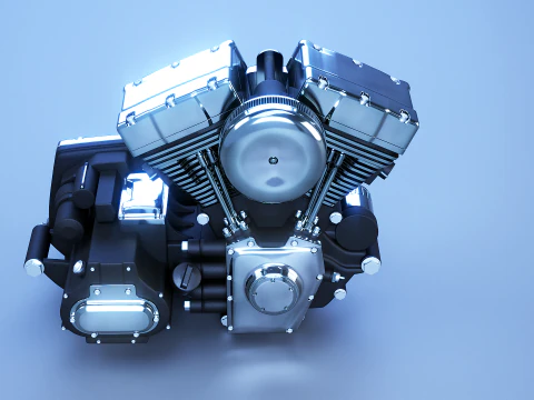 Motor de motocicleta V-Twin refrigerado a ar Twin-Cam Modelo 3D
