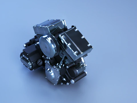 Motor de motocicleta V-Twin refrigerado a ar Twin-Cam Modelo 3D