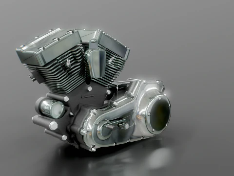 Motor de motocicleta V-Twin refrigerado a ar Twin-Cam Modelo 3D