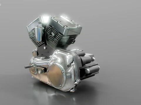 Motor de motocicleta V-Twin refrigerado a ar Twin-Cam Modelo 3D