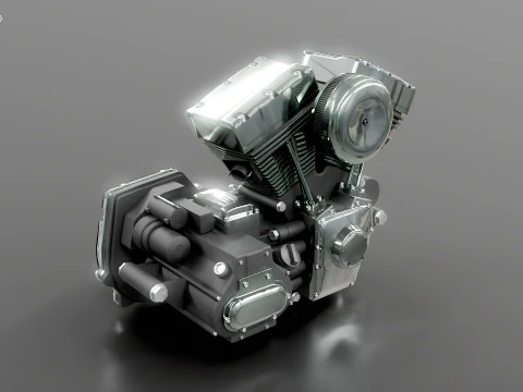 Motor de motocicleta V-Twin refrigerado a ar Twin-Cam Modelo 3D