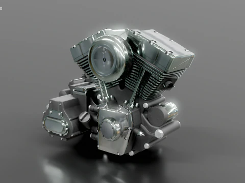 Motor de motocicleta V-Twin refrigerado a ar Twin-Cam Modelo 3D