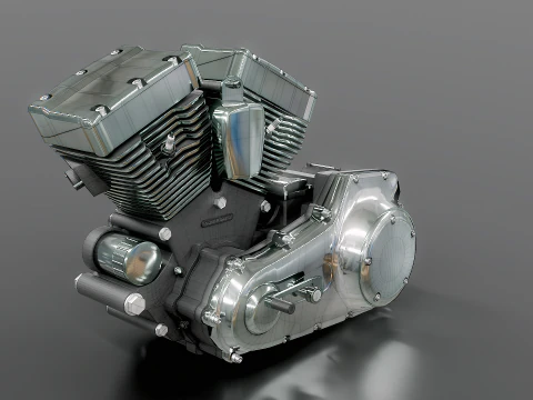 Motor de motocicleta V-Twin refrigerado a ar Twin-Cam Modelo 3D