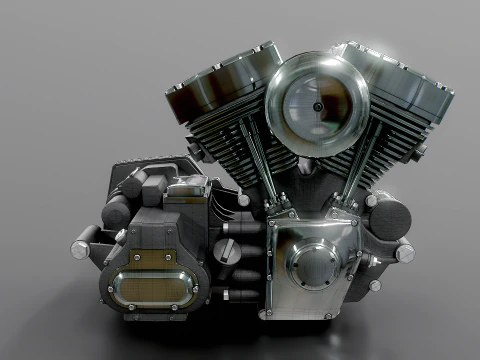 Motor de motocicleta V-Twin refrigerado a ar Twin-Cam Modelo 3D
