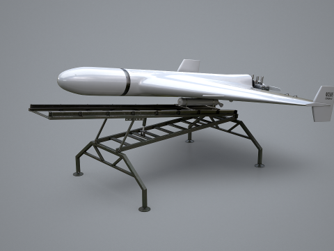 GERAN-2 Drohne mit Startrampe 3D Modell