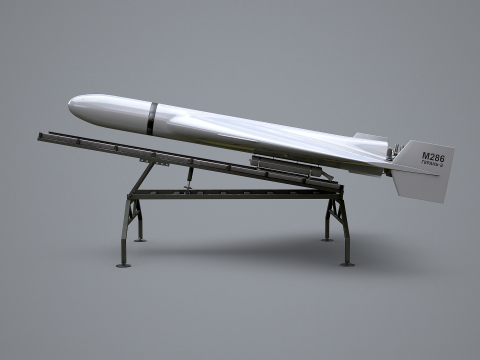 GERAN-2 Drohne mit Startrampe 3D Modell