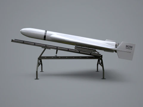 GERAN-2 Drone with Launch Ramp 3D Model