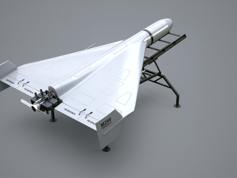 GERAN-2 Drohne mit Startrampe 3D Modell