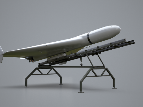 GERAN-2 Drohne mit Startrampe 3D Modell