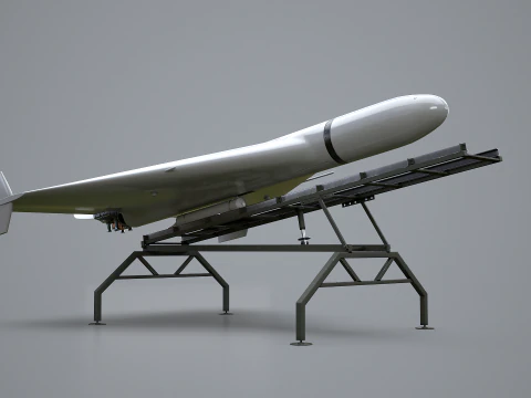 GERAN-2 Drone with Launch Ramp 3D Model