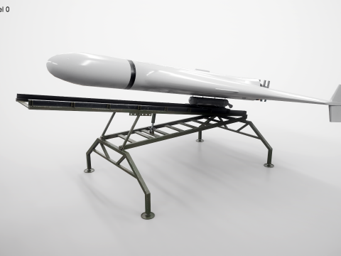 GERAN-2 Drohne mit Startrampe 3D Modell