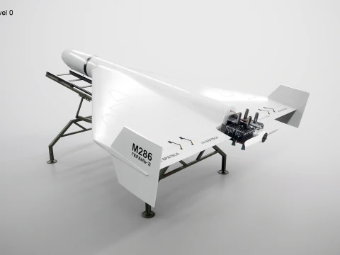 GERAN-2 Drone with Launch Ramp 3D Model