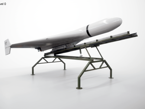 GERAN-2 Drohne mit Startrampe 3D Modell