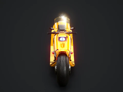 Motocicletta futuristica Cyberpunk gialla Modello 3D