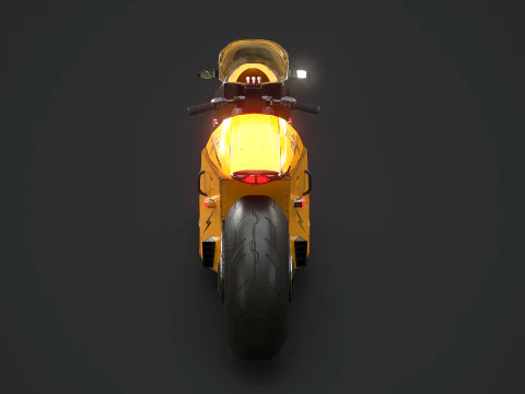 Motocicletta futuristica Cyberpunk gialla Modello 3D