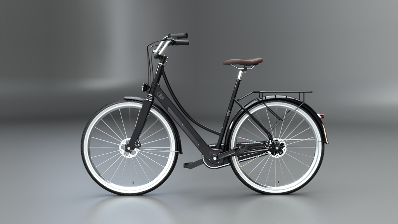 Realistico della bicicletta elettrica della città olandese PBR strutturato Modello 3D .c4d .max .obj .3ds .fbx .stl .blend