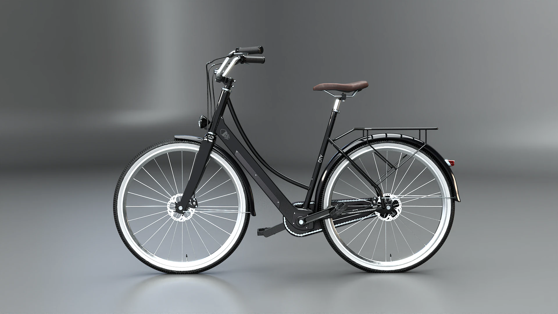 Realistic of Dutch City Electric Bicycle PBR Textured 3D Model .c4d .max .obj .3ds .fbx .stl .blend 