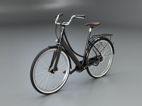 Realistic of Dutch City Electric Bicycle PBR Textured 3D Model