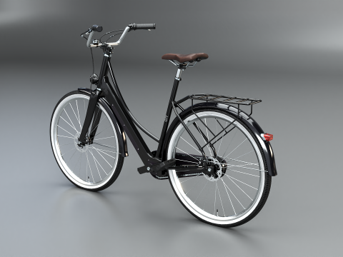 Realistico della bicicletta elettrica della citt&agrave; olandese PBR strutturato Modello 3D