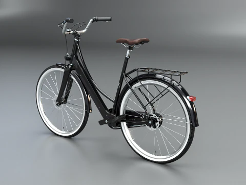 Realistic of Dutch City Electric Bicycle PBR Textured 3D Model