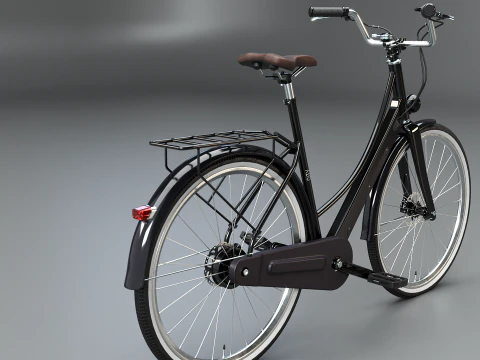 Realistic of Dutch City Electric Bicycle PBR Textured 3D Model