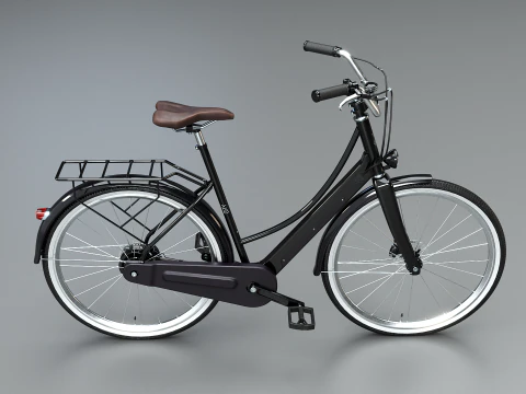 Realistic of Dutch City Electric Bicycle PBR Textured 3D Model
