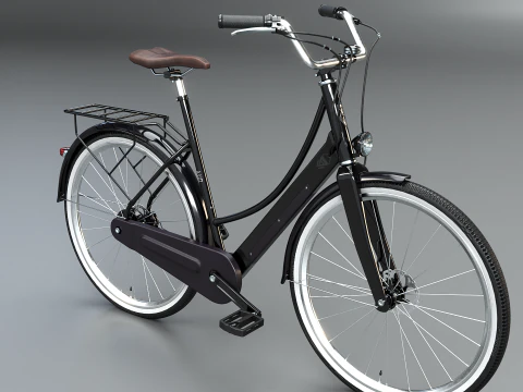 Realistic of Dutch City Electric Bicycle PBR Textured 3D Model