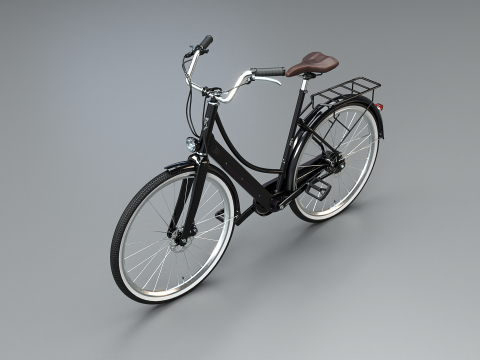 Realistico della bicicletta elettrica della citt&agrave; olandese PBR strutturato Modello 3D