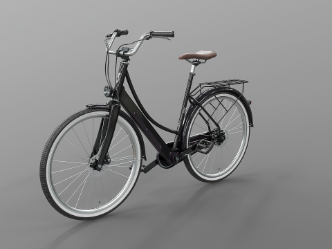 Realistico della bicicletta elettrica della citt&agrave; olandese PBR strutturato Modello 3D