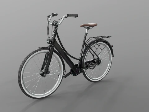 Realistic of Dutch City Electric Bicycle PBR Textured 3D Model