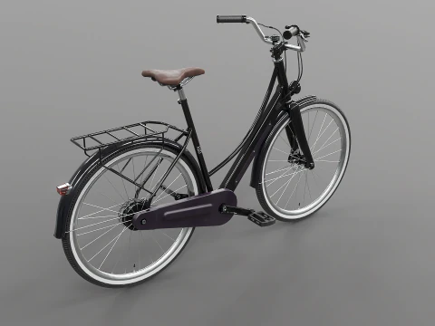Realistic of Dutch City Electric Bicycle PBR Textured 3D Model