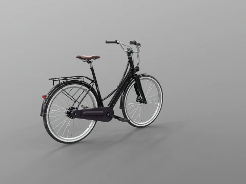 Realistic of Dutch City Electric Bicycle PBR Textured 3D Model