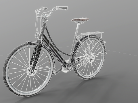 Realistico della bicicletta elettrica della citt&agrave; olandese PBR strutturato Modello 3D