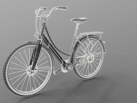 Realistic of Dutch City Electric Bicycle PBR Textured 3D Model